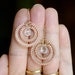 Handmade pink earrings, seed bead, beaded earrings, wire wrapped, hoop earrings, 14k gold filled, Mimi Michele Jewelry
