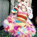 Clown Costume Petti Tutu set plus legwarmers and bow