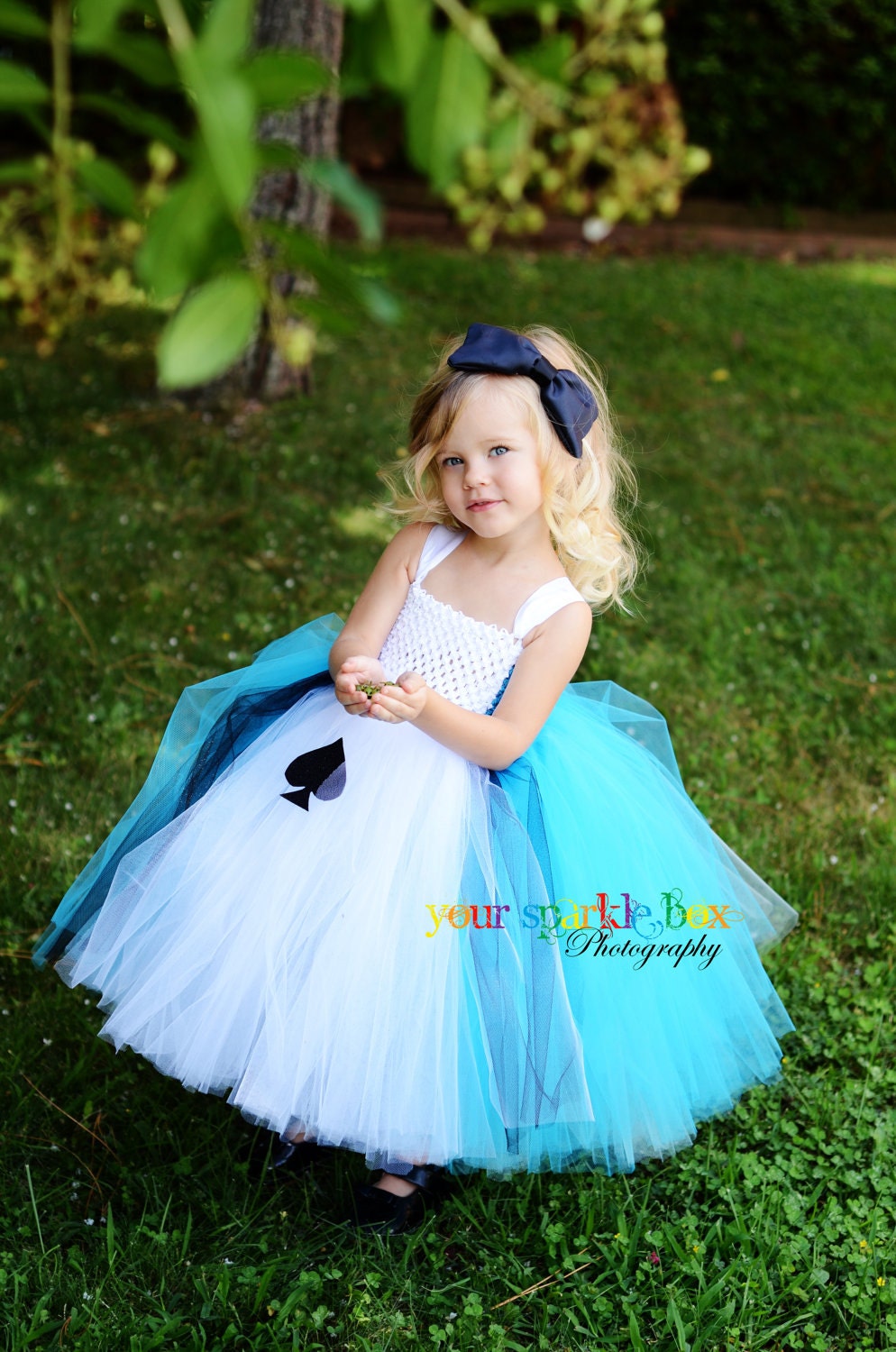 Alice in Wonderland Costume Tutu Dress and headband 5t or 6