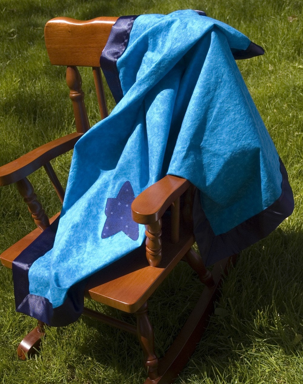 blue star light cotton blanket