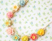 Rosy Posy Flower Necklace-14K Gold filled chain
