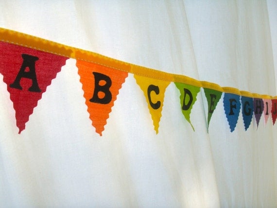 ABC's Alphabet Bunting Educational Tool multi colored Il_570xn