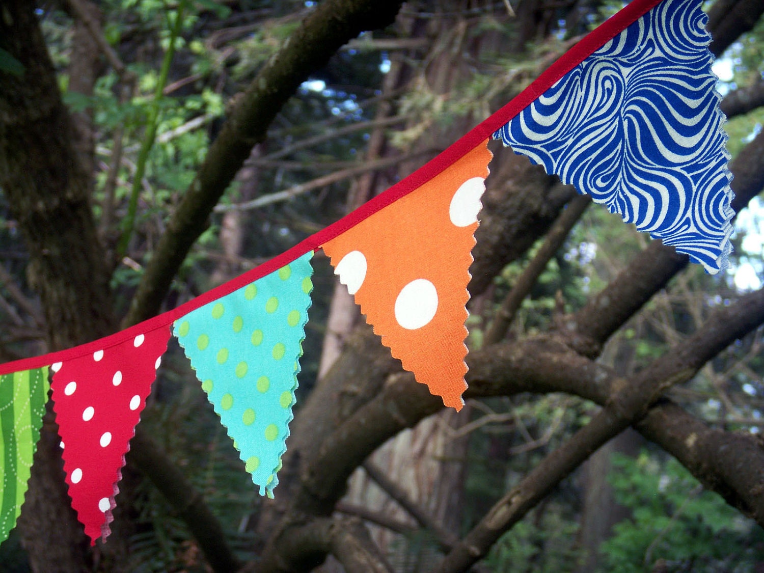 Circus Bunting Fabric Party Flags size small