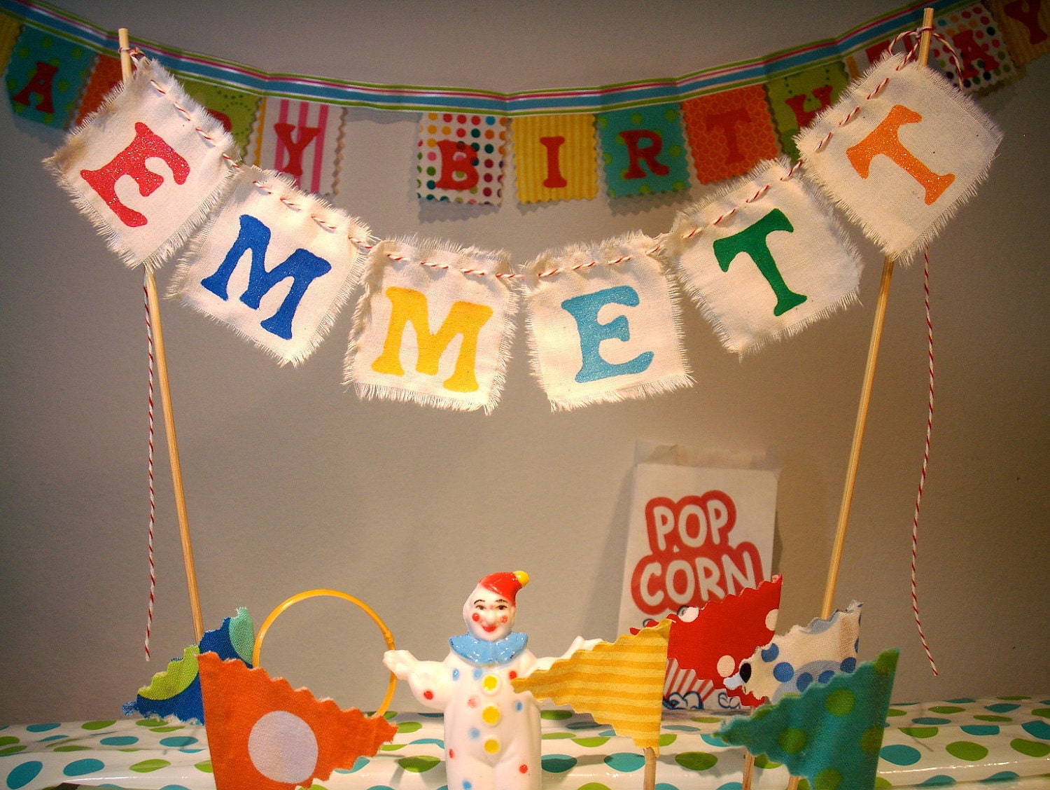Cake Bunting- Custom Made Personalized with any name and color