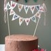 Cake Bunting Happy Birthday custom colored hand painted fabric flags cake topper