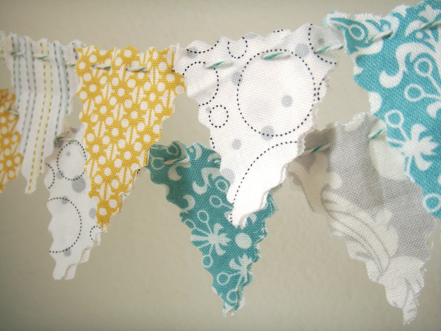 Cake Bunting Cake topper grey, yellow, aqua, white Baby Shower, Birthday, Wedding