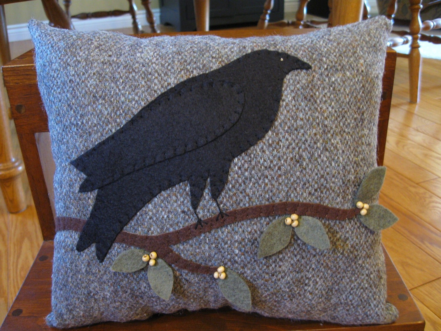 crow pillow