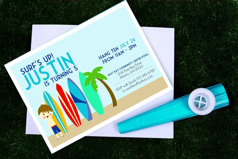 Surfs Up Birthday Invite (DIY Printable Download)