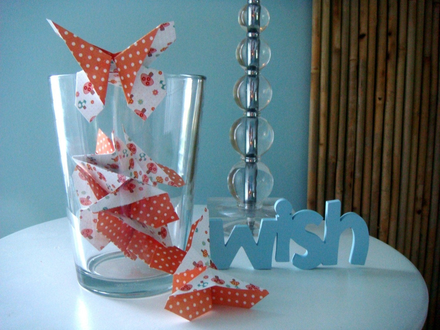 Origami Butterflies in Clementine Dot