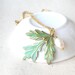 Vintage patina leaf necklace with white pearl