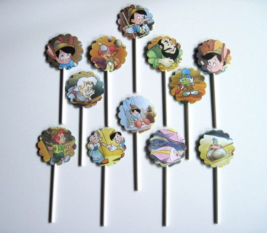 PINOCCHIO - Disney - Cupcake Toppers - Set of 12