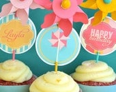 Pinwheel Party PRINTABLE DIY Full Birthday Collection by Love The Day