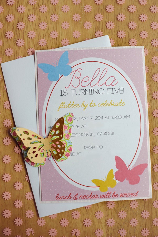 Butterfly Tea Party PRINTABLE DIY Custom Birthday Invitation from Love The Day