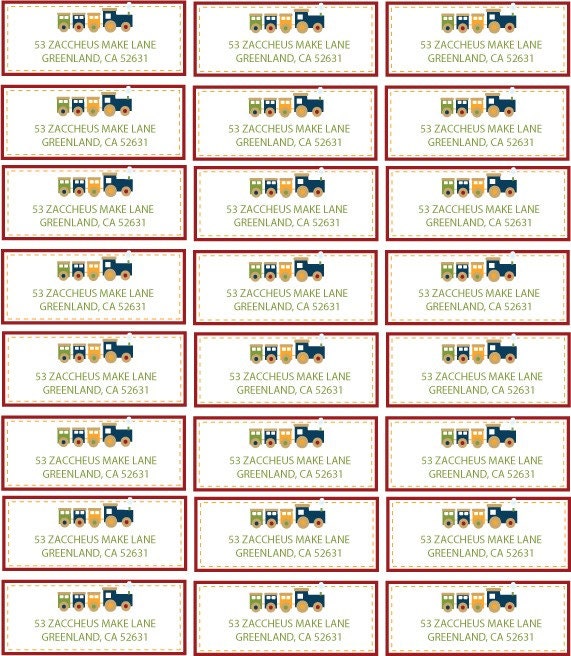 Train Party PRINTABLE Address Labels by Love The Day Il_570xn