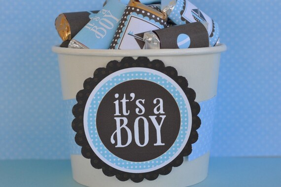 Oh Boy Baby Shower PRINTABLE Party Mini Candy Wrappers (INSTANT DOWNLOAD) by Love The Day Il_570xn