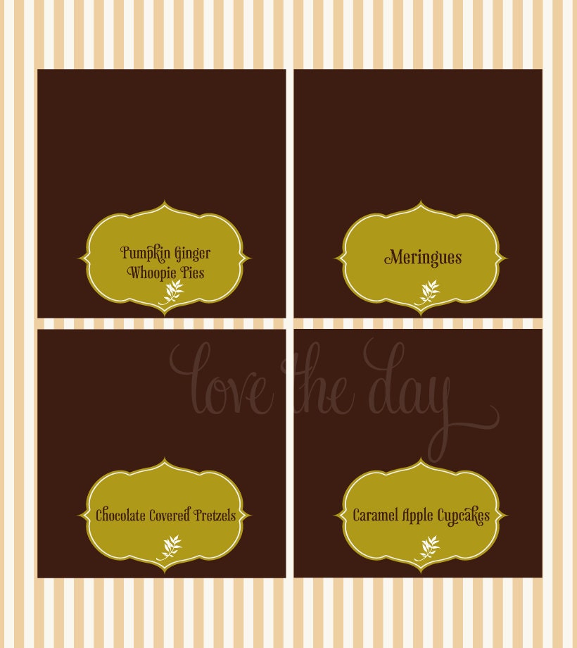 Thanksgiving Food Label - Happy Harvest Holiday PRINTABLE Collection by Love The Day Il_570xn