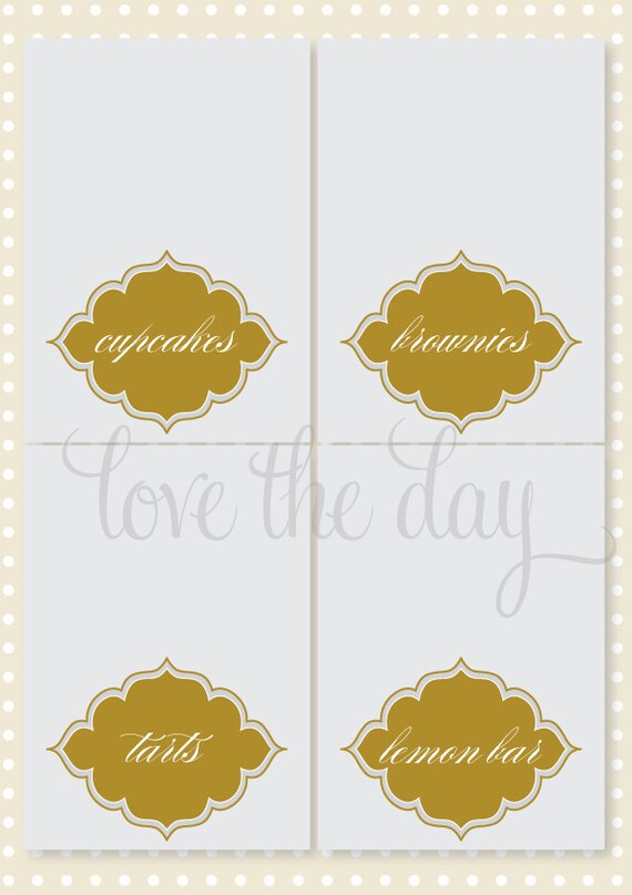 New Year PRINTABLE Custom DIY Food Tent Cards by Love The Day Il_570xn