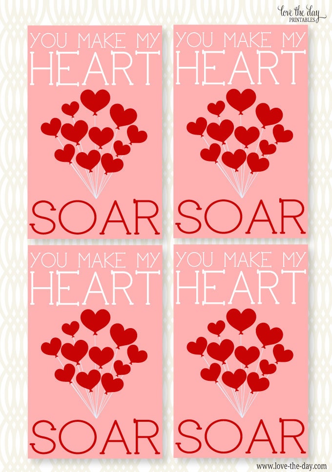 You Make My Heart Soar Valentine PRINTABLE Card by Love The Day Il_570xn