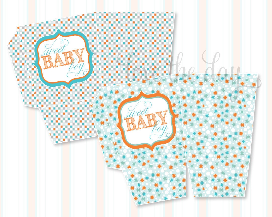 Sip & See Baby Shower PRINTABLE DIY Popcorn Box by Love The Day Il_570xn