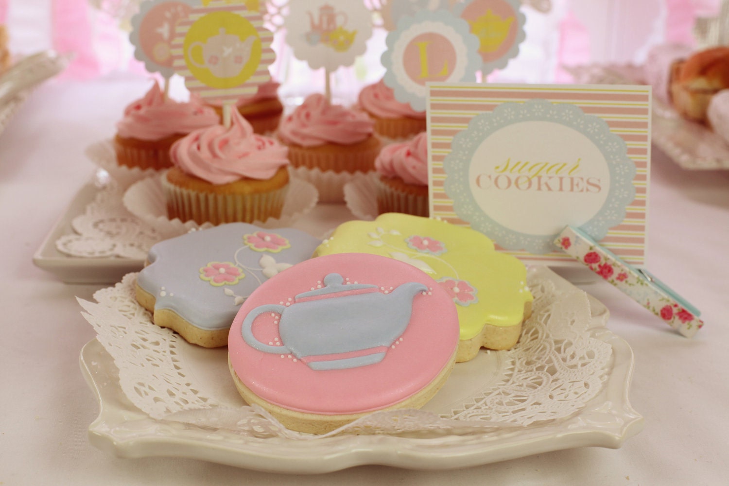 Frilly Tea Party Birthday PRINTABLE Food Labels by Love The Day Il_570xn