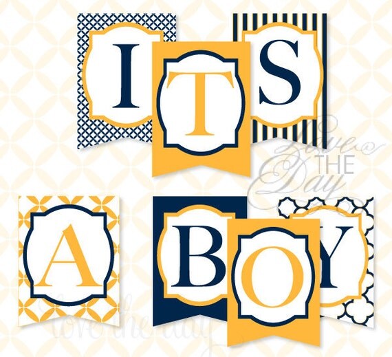 Nautical Baby Shower PRINTABLE Party It's A Boy Banner (INSTANT DOWNLOAD) by Love The Day Il_570xn