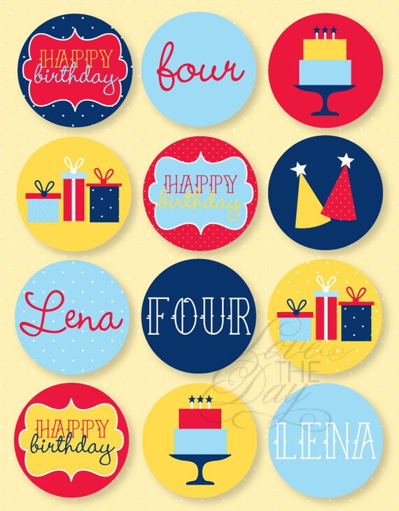 Polka Dot Birthday Party PRINTABLE 2.5" Circles by Love The Day Il_570xn