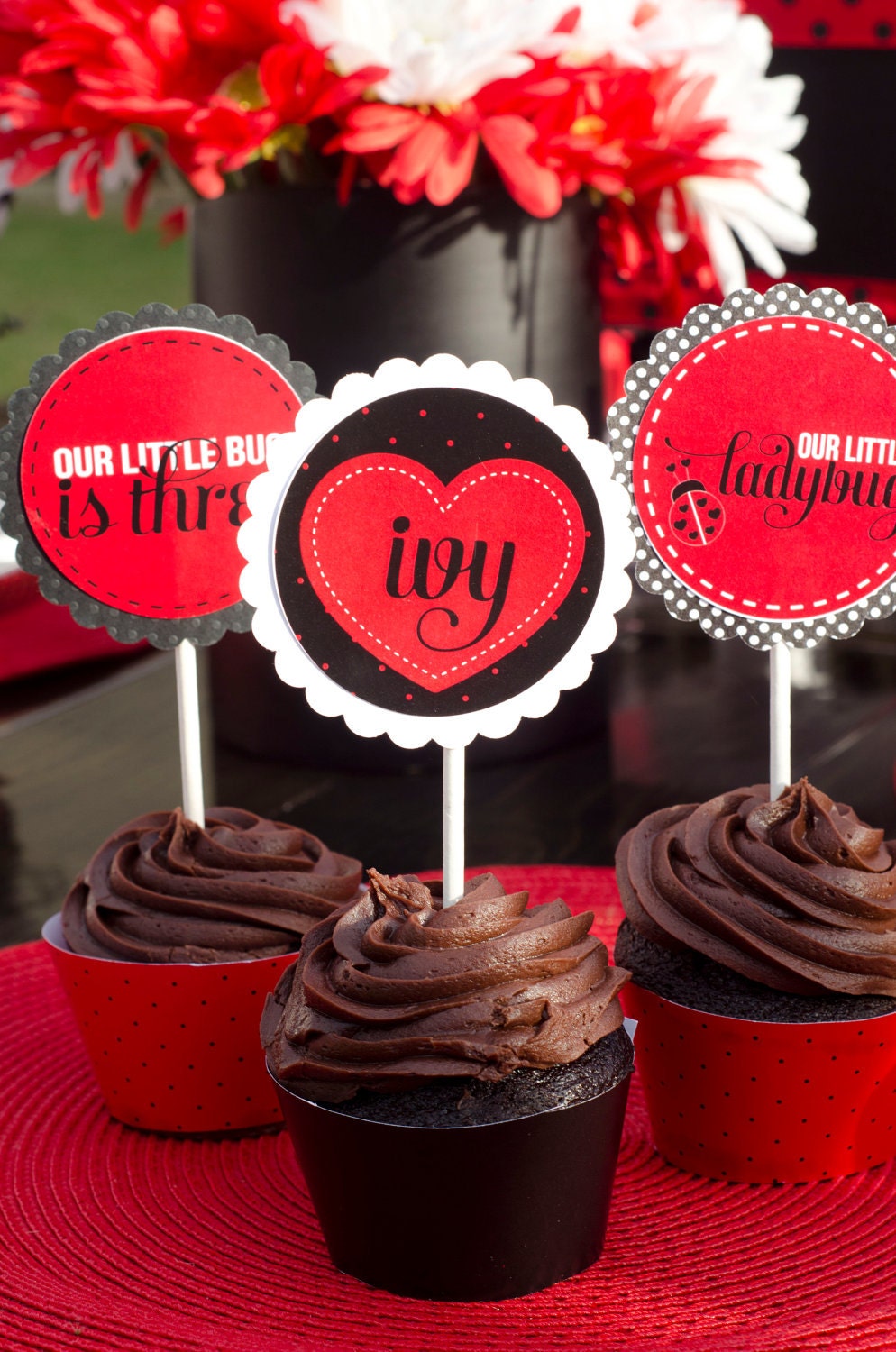 Ladybug Birthday Party PRINTABLE DIY Party Circles by Love The Day Il_570xn