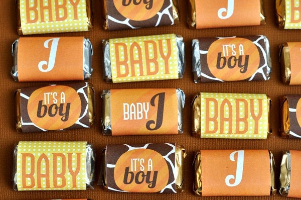 Baby Shower Mini Candy Bar Wrappers - Giraffe Baby Shower Party PRINTABLE Collection by Love The Day