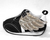 Small size Silver Wings for Hook&Loop Shoes - Prepare for Take-Off - FREE shipping N. America