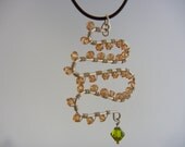 Sterling Silver Necklace, Crystal Pendant Necklace, Leather Necklace, Beaded Necklace, Leather Necklace