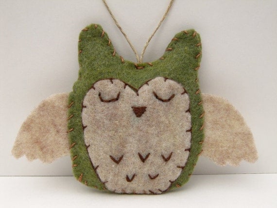 Owl Ornament, Felt Owl Ornament, Owl Wedding Favor