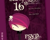 custom grunge girl invitation