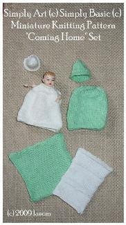 PDF Pattern -Simply Art (c) Simply Basic (c) Miniature Doll Knitting Pattern -Coming Home-Baby size 1/12th scale