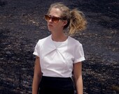 Triangles Shirt, White,Flattering, original short sleeves