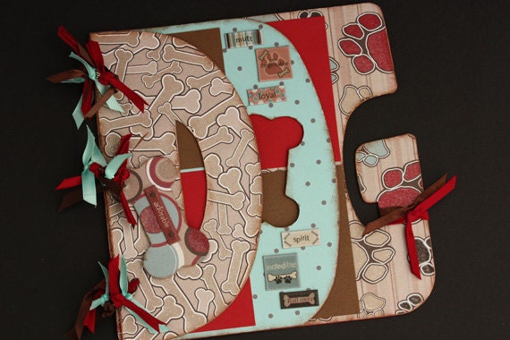 Dog word album, puppy scrapbook, premade photo scrapbook