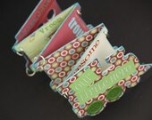Mini chipboard album, accordian album for boys, train shape scrapbook