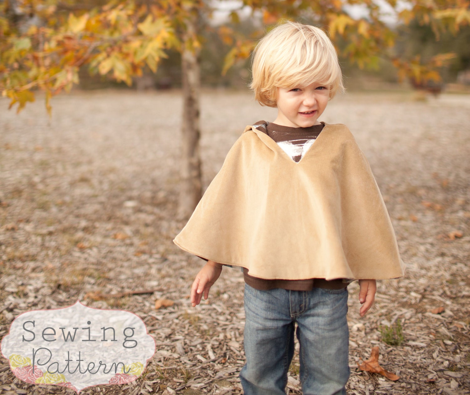 INSTANT DOWNLOAD- The Poncho (Size 12/18 months to Size 6) PDF Sewing Pattern and Tutorial