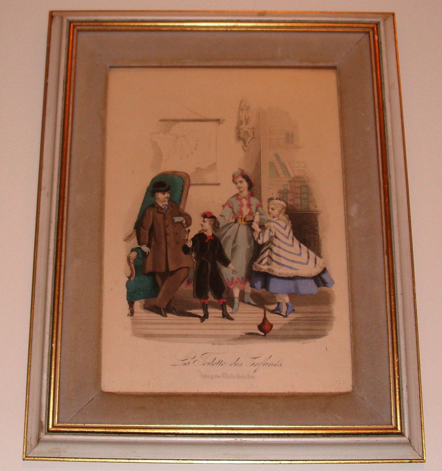 Antique French children's fashion print