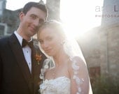 Elbow Length Wedding Veil - Petal Veil- Short Bridal Veil- Elbow Length 25 Inches - Veil with Petals