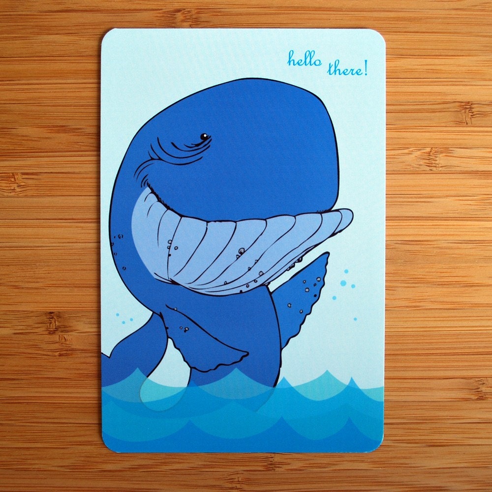 Hello There Whale Postcard