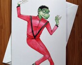Michael Jackson Thriller Zombie Greeting Card - Blank Inside