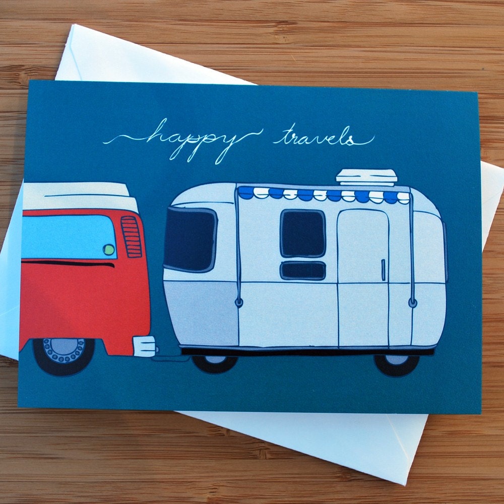 Happy Travels Greeting Card - Blank Inside
