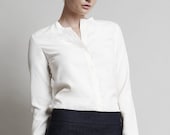 Silk Long-Sleeved Shirt - Pure White Silk