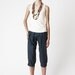 Green Charlie Pants - Silk three-quarter capri pants with front pleats and cute cuff