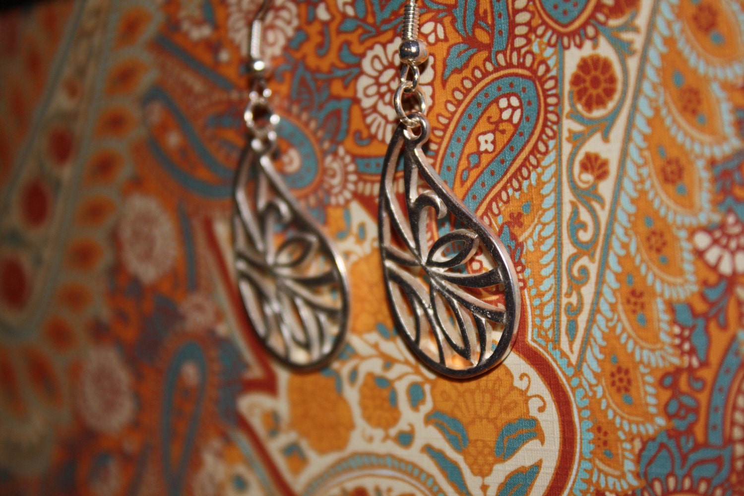 Silver Paisley Earrings