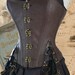 32" WAIST Steampunk Pirate Corset Brass Dark Tan Veggie Leather