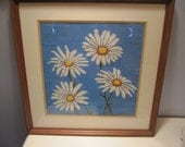 White Daisy Needlepoint Picture