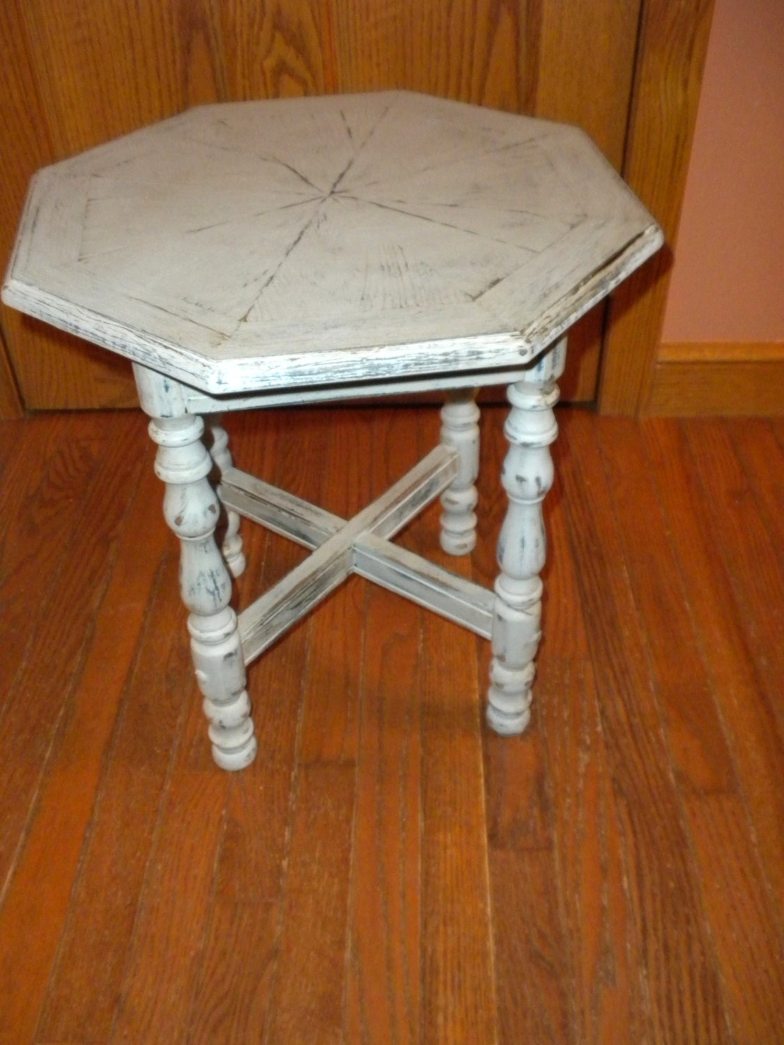 Vintage Shabby Chic Octagon Side Table