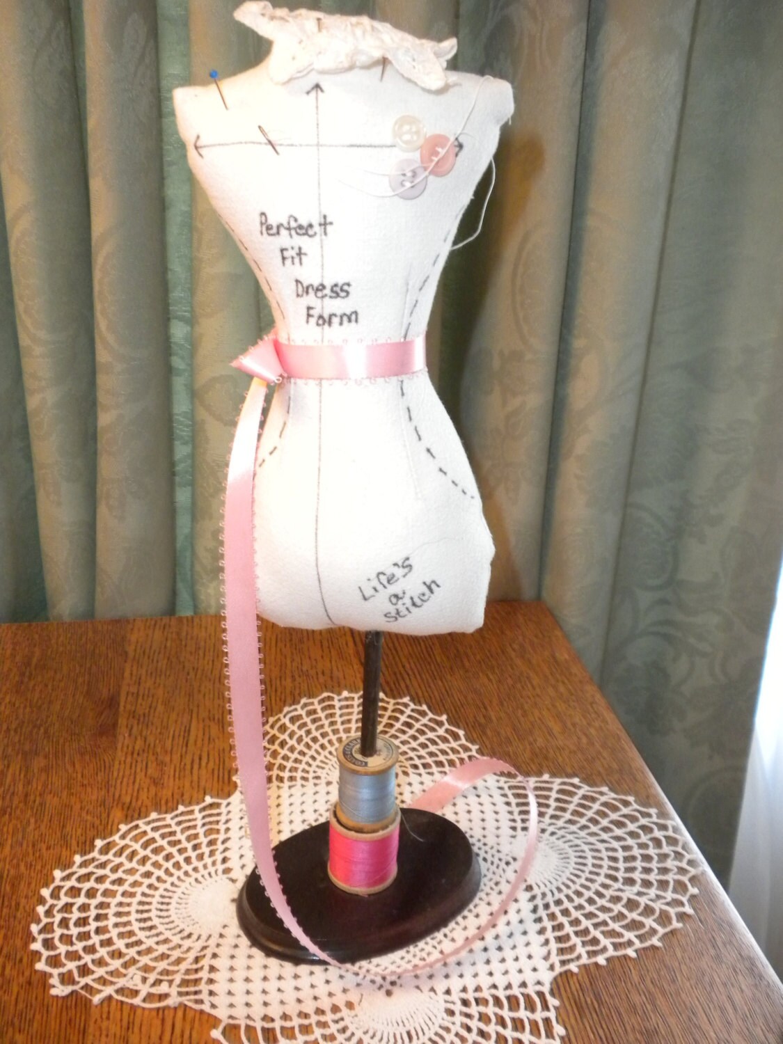 Miniature Dress Form Pincushion by repurposedstyle on Etsy