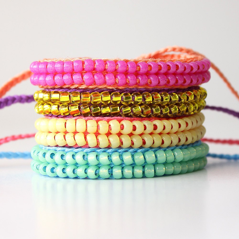 Custom Listing, Double Wide Beaded Friendship Bracelet